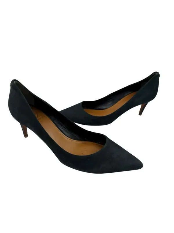-Kate Spade Heels Womens Size 9.5M Dark Blue Suede Leather Quiet Luxury Acadamia - Image 6