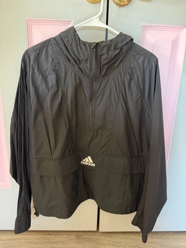 Adidas Black Lightweight Windbreaker Half-Zip - Image 2