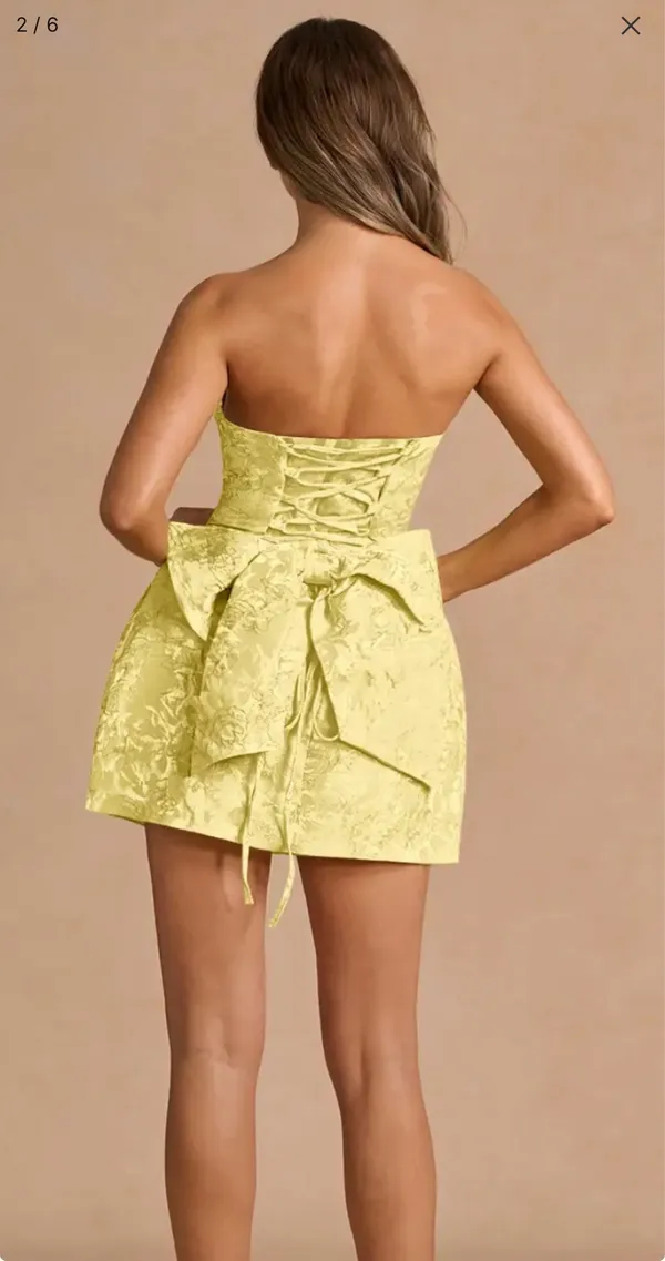 Hadleigh Yellow Mini Dress - Image 2