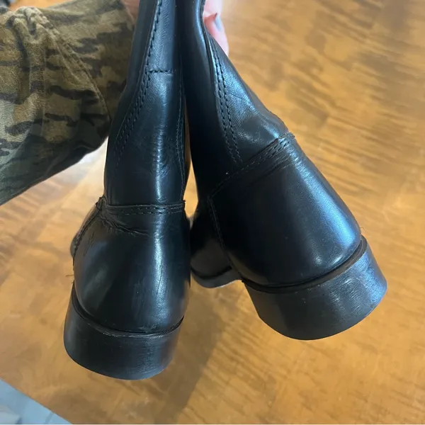 FRYE | Black Leather‎ Brown Top Tall Boots 6.5 Pull On Woman’s - Image 4