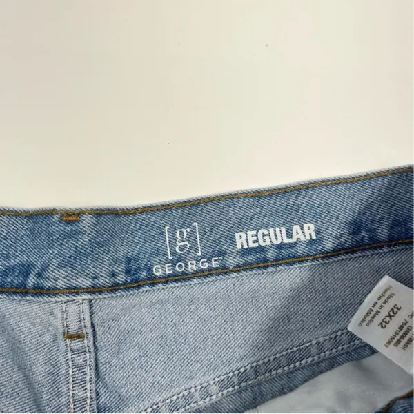The Vintage Shop George High Waisted Rigid Denim Rolled Hem Distressed Cutoff Denim Shorts 32 Y2K - Image 5
