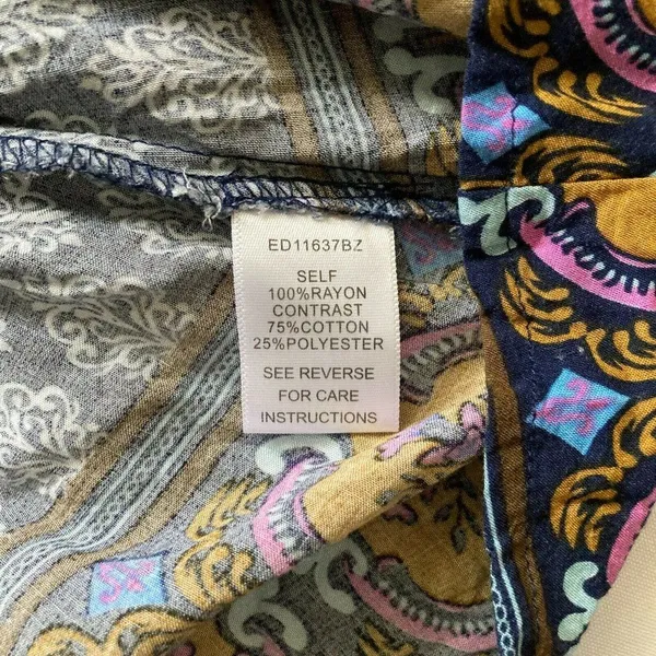 Altar'd State Size L Navy Blue Print‎ Lace Detail - Image 11