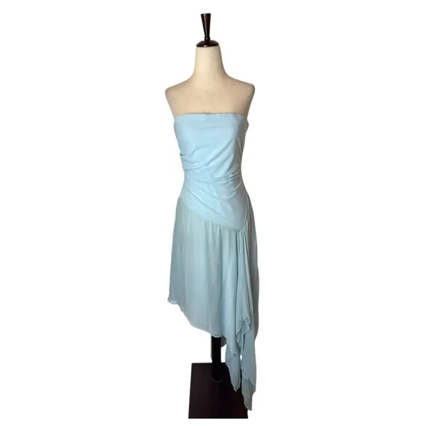 Bec+Bridge‎ Dress Women 10 Dolphin Blue Elzette Strapless Asymmetric Midi NWT - Image 3