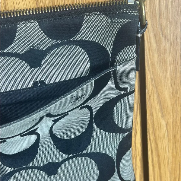 Coach Black and White Signature Crossbody Bag - Image 2