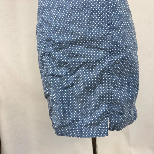 American Eagle Strapless Mini Dress Womens Small Polka Dot Denim Tube Blue - Image 3