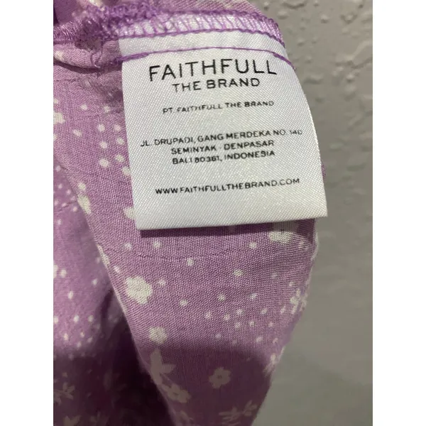 Faithfull the Brand Women's Purple Midi Dress Sz 4 Cottagecore Glam Dainty - Image 6