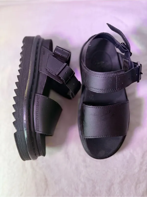 Dr. Martens Black Chunky Platform Leather Sandals - Women - Image 5