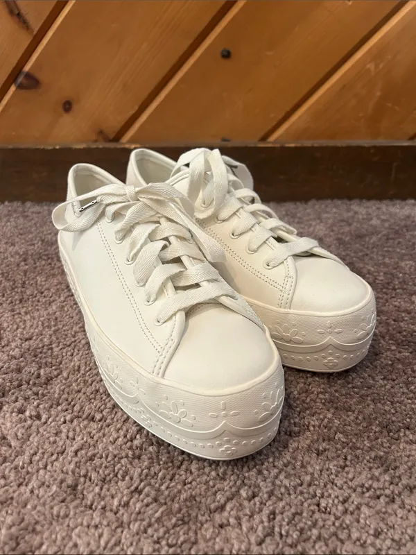 Keds triple up lace platform white sneakers - Image 5