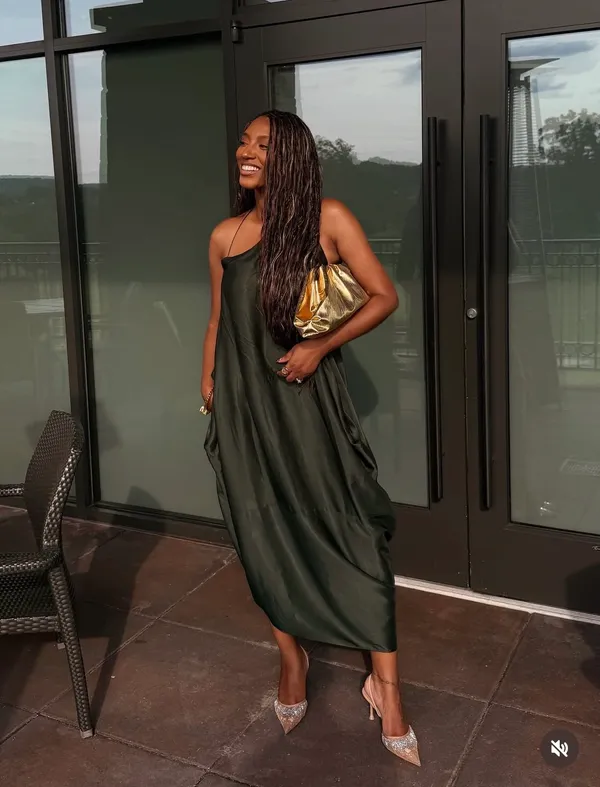 Zara Elegant Green One-Shoulder asymmetric maxi Dress evening party - Image 5
