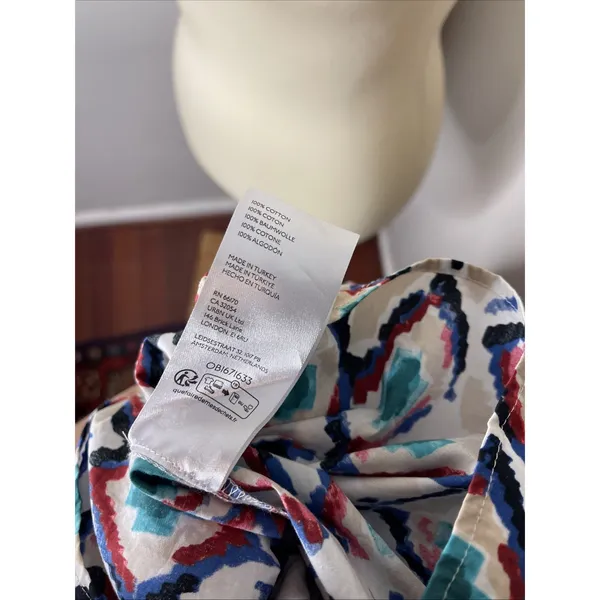 Anthropologie Maeve The Bettina Tiered Midi Maxi Shirt Dress Ikat Boho XS - Image 10