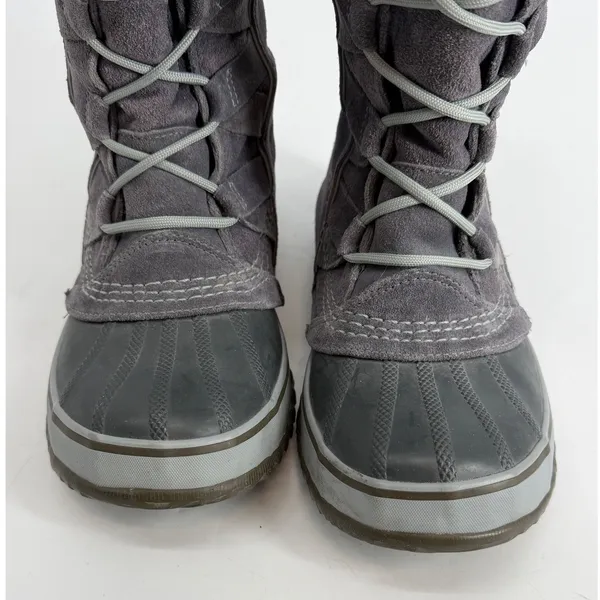 Sorel Tall Waterproof Winter Snow Boots Gray Faux Fur Womens 8‎ - Image 2