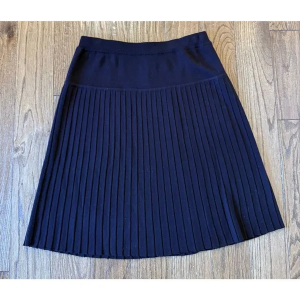 Valerie Stevens 100% wool woolmark burgundy pleat skirt large - Image 3