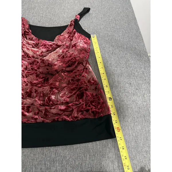 Studio Y Women's Y2K Style Floral Embossed Draped Blouse Tank Sz XL - Image 5