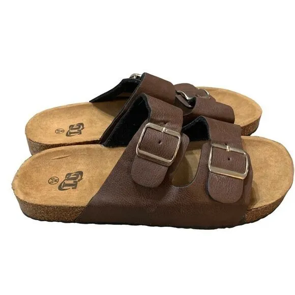 OT Sandals Brown M 9/10 Women Two Strap Buckle Slide Casual‎ Comfort - Image 8