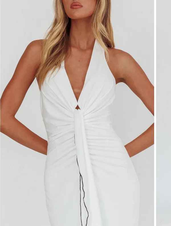 Selfie Leslie White Maxi Dress - Image 4