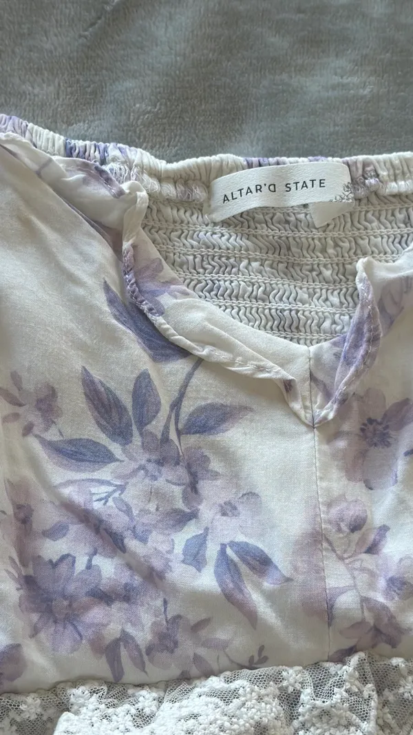 Altar'd State purple floral patchwork dress - Image 5