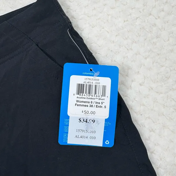 Columbia Omni-Sheild Black Moisture Wicking Repellency Mid Rise Shorts NWT 6 - Image 3