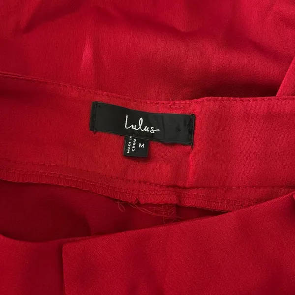 Lulus Modern Approach Red Satin Wide-Leg Pants size Medium - Image 5