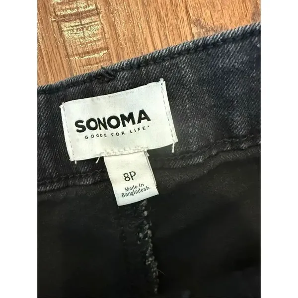 Sonoma high rise utility black wash straight crop Jean 8 petite - Image 4