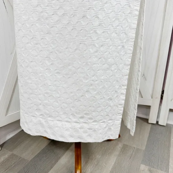 Free People Textured Cotton Side Slit Maxi Skirt White Large Pockets Drawstring‎ - Image 6