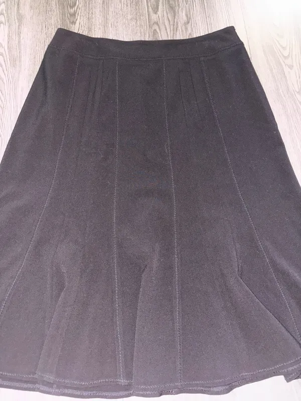 Dalia Black Vintage A-Line Midi Skirt - Image 2