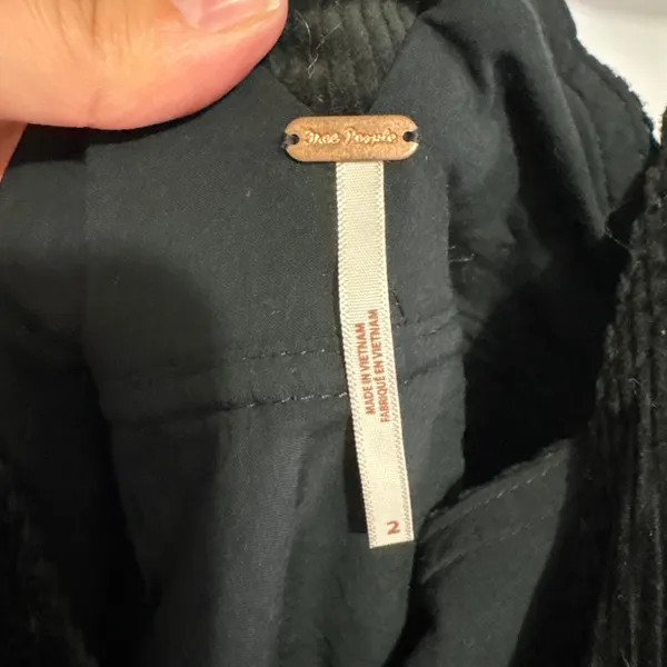 Free People Canyonlands Corduroy Jumper Black Pinafore Dress Size 2 OB832422 - Image 3