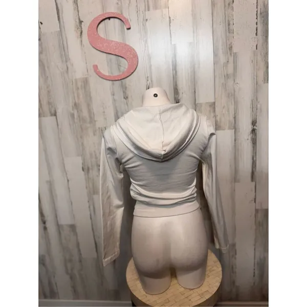 White zip up sweater size small - Image 4