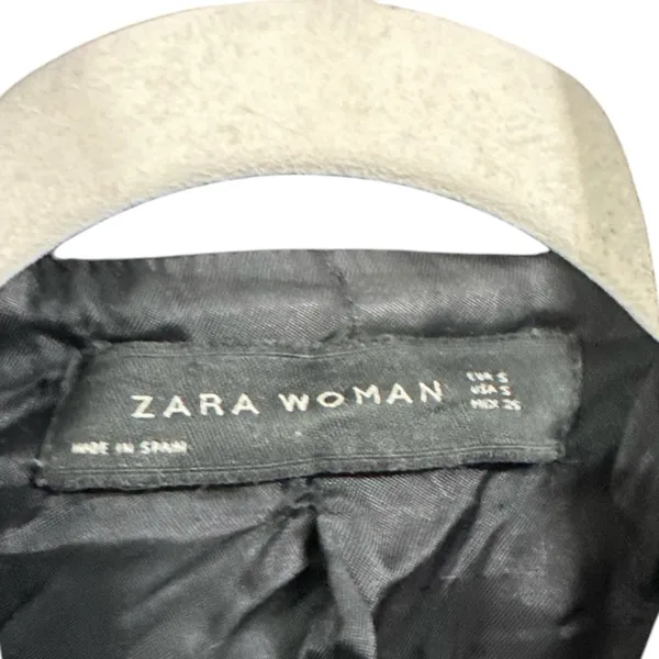 Zara Women's Sz S Black Long Sleeve Jacket Coat D Link Lined Heavy Winter - Image 5