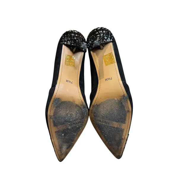 J Renee Shoes Womens Size 7.5 Black Pointed Toe Pumps Stiletto‎ Croc D'Orsay - Image 9