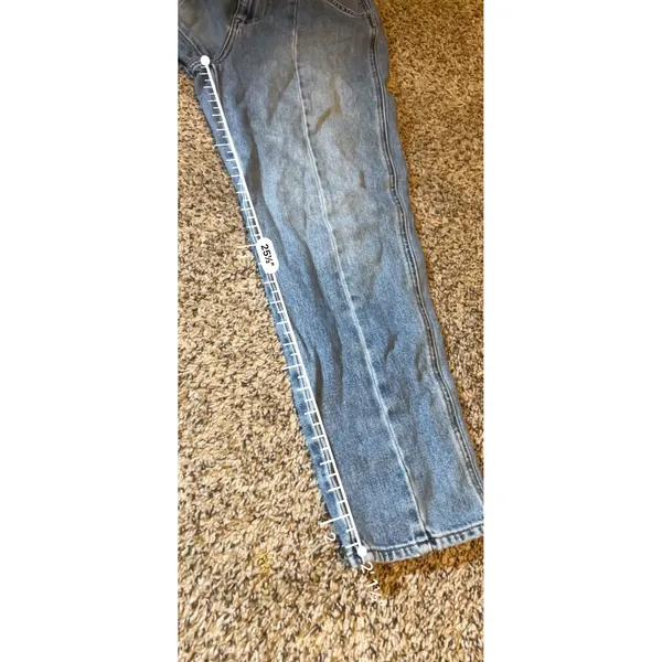 Madewell‎ High Rise Balloon Jeans Light Wash Seamed Front 26 Light Blue Cotton - Image 6