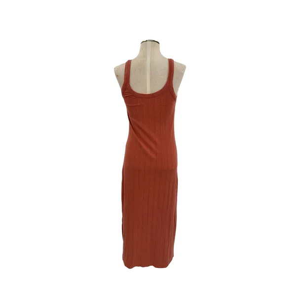 Vitamin A West Organic Rib Tank‎ Maxi Dress Side Slit Rust Brown Size Medium - Image 8