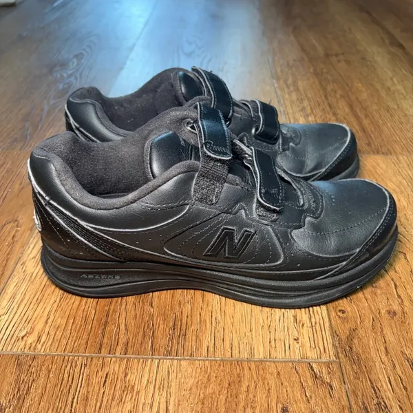 New Balance 577 Womens Size 8 2A Walking Shoes Black Leather Hook Loop WW577VK - Image 6