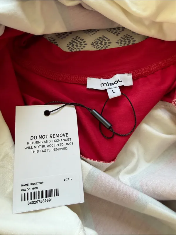 Miaou Knox Top GO Red White Rogue NEW NWT Large - Image 5