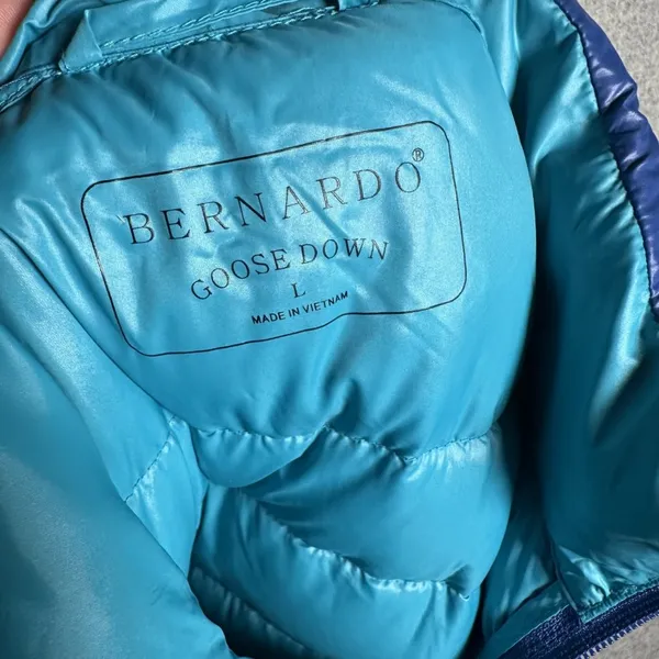 Bernardo Large Womens Vest Goose Down Puffer Blue Sleeveless‎ Zip Packable - Image 10