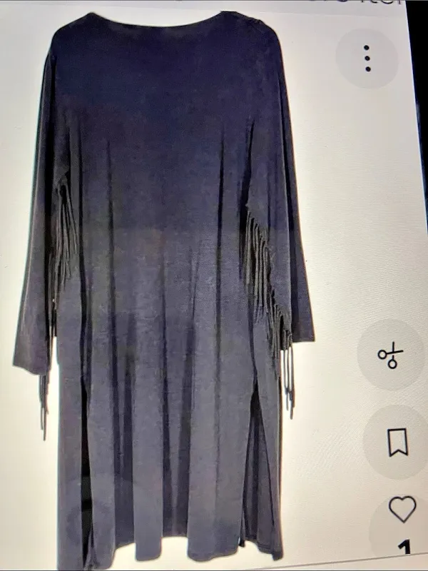 Wrangler Fringe Black silver concho boho longline cowgirl western chic - Image 3