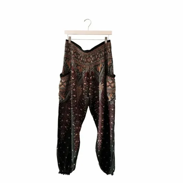 Harem Garden Rayon Aztec Tribal Festival Gypsy Bohemian Yoga Pants SZ 3XL #2591 - Image 3