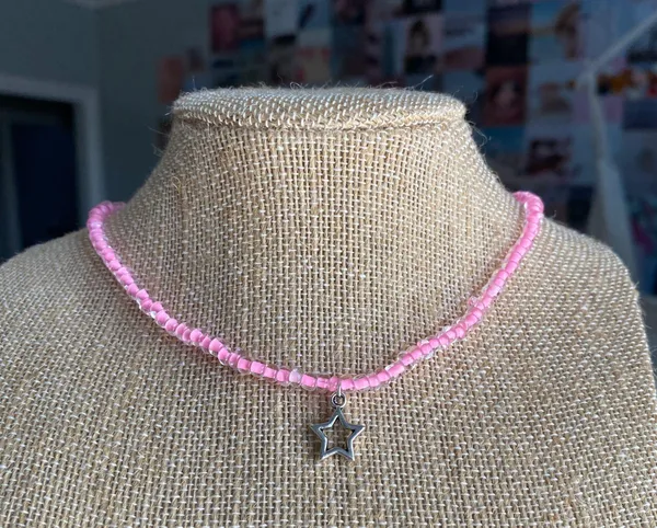 light Pink Star Trendy Choker Necklace - Image 3
