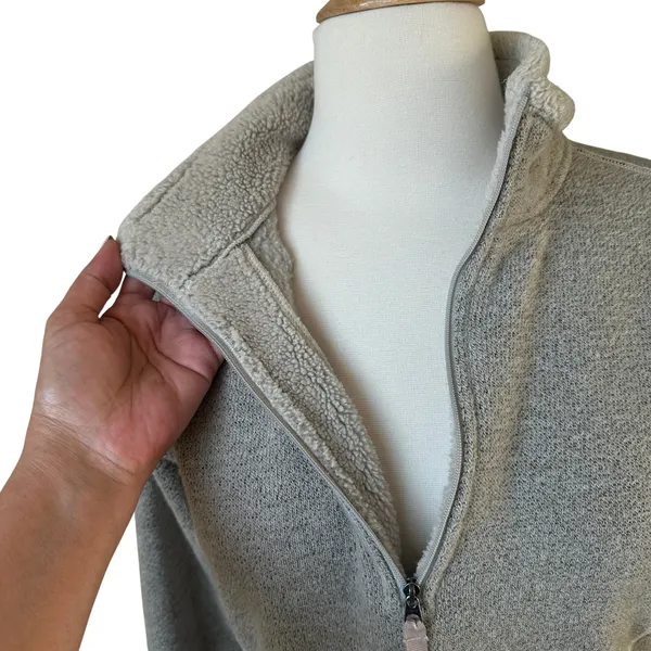 Kuhl Alfpaca Fleece‎ 1/4 zip Pullover Sweater Oatmeal Beige Womens Small Fitted - Image 5