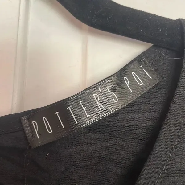 Anthropologie Potters Pot black sequin heron dress small - Image 5