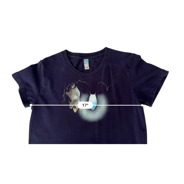 Shirt.Woot!‎ Blue Whimsical Bat Graphic Dark Aesthetic TShirt XL Bright Idea - Image 2