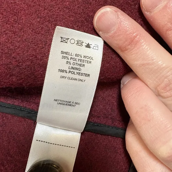 Untuckit Women's Small Black Maroon‎ Wool Double Breasted Long Vera Vest - Image 7