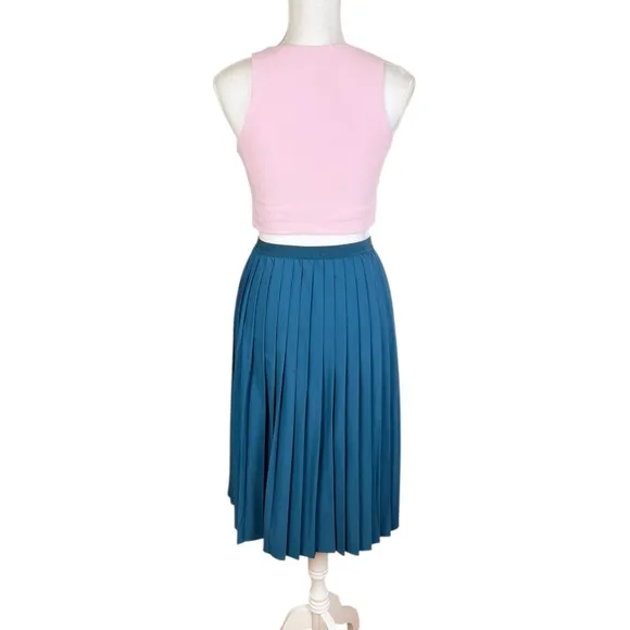 Halara High Waisted‎ Pleated Quick Dry Midi Skirt Majolica Blue Size Small - Image 2