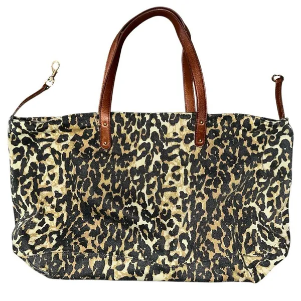 Rebecca Minkoff Leopard Print Cotton Large Tote Bag - Image 2