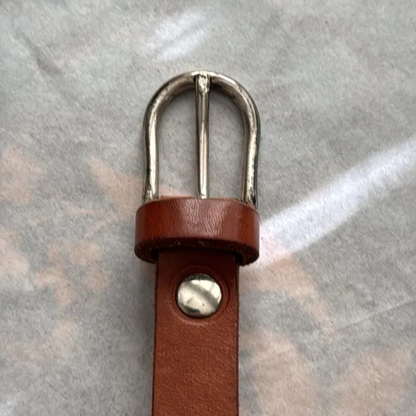 LEATHER BELT Sz: L/34” Tan - Image 5