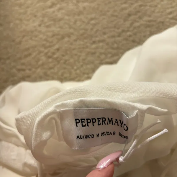 Peppermayo White Beaded Mini Dress - Image 4
