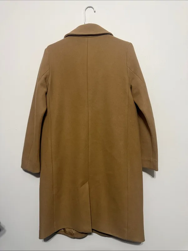 GAP Camel Single-Breasted Wool Trench Coat - Image 7
