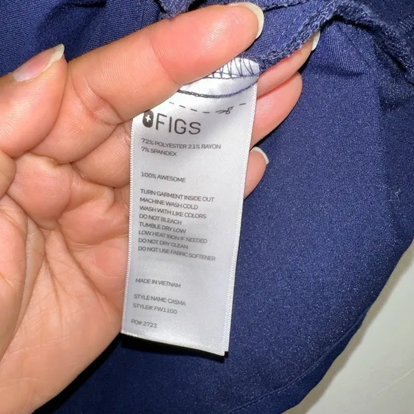 FIGS Top Casma Womens XS Blue Technical Collection Three Pocket Scrub FW1100 - Image 7