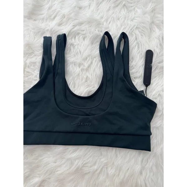 Nike Skims Matte Double Strap Scoop Bra Dark Teal Size Medium - Image 8