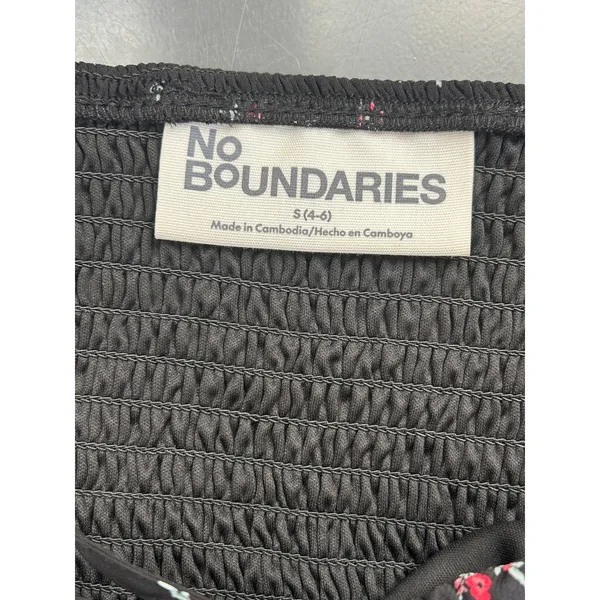 No Boundaries Black‎ Floral Midi Slip Dress Small Smocked Back Cottagecore Boho - Image 5