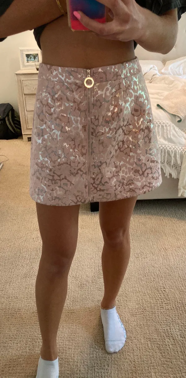 After Market Pink / Metallic Cheetah Skirt - Image 2